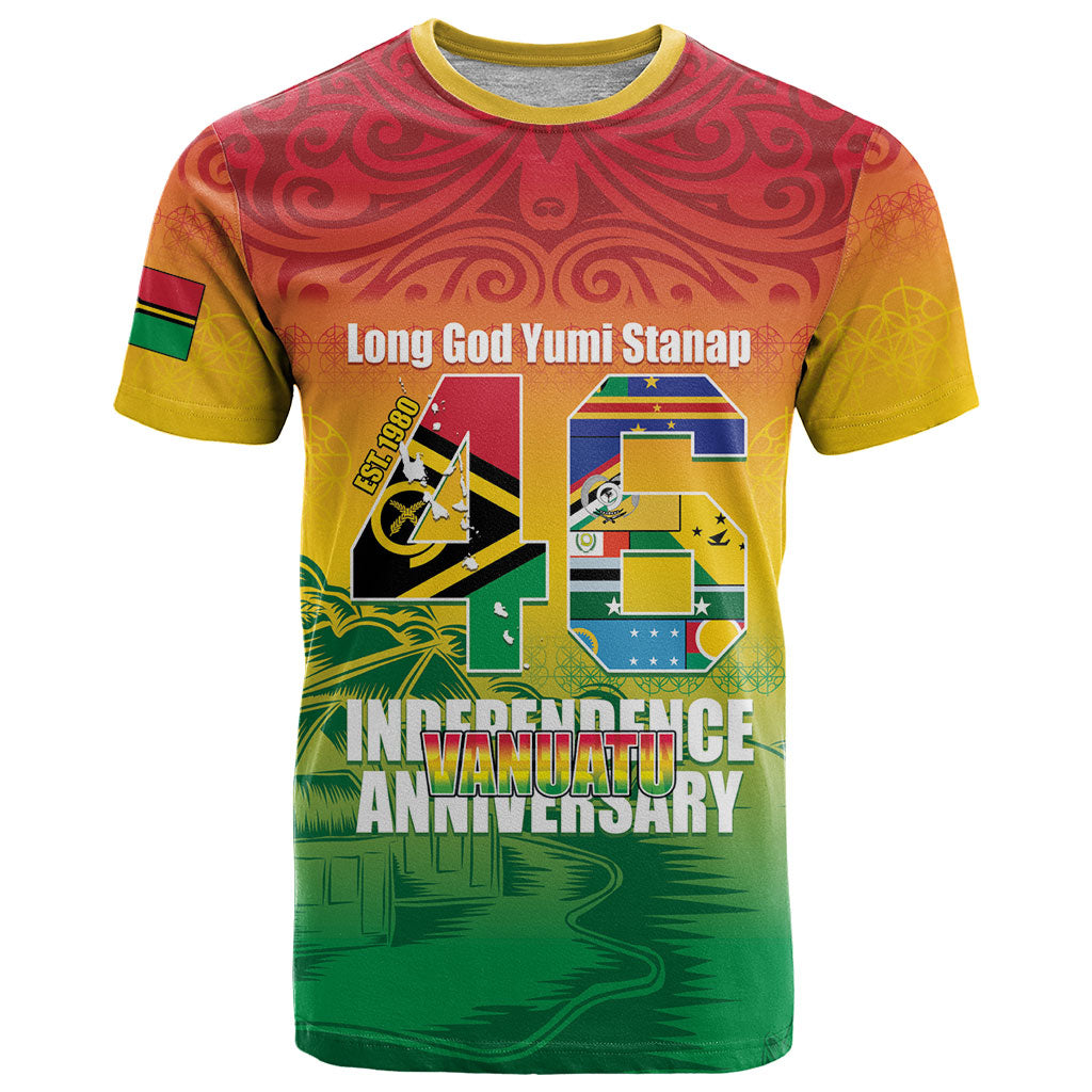 Vanuatu Indipendens Dei T Shirt Yumi 46th Independence Anniversary LT14 Reggae - Polynesian Pride