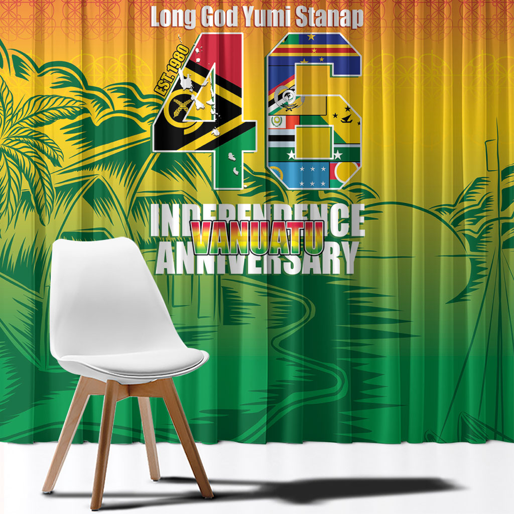 Vanuatu Indipendens Dei Window Curtain Yumi 46th Independence Anniversary LT14 - Polynesian Pride