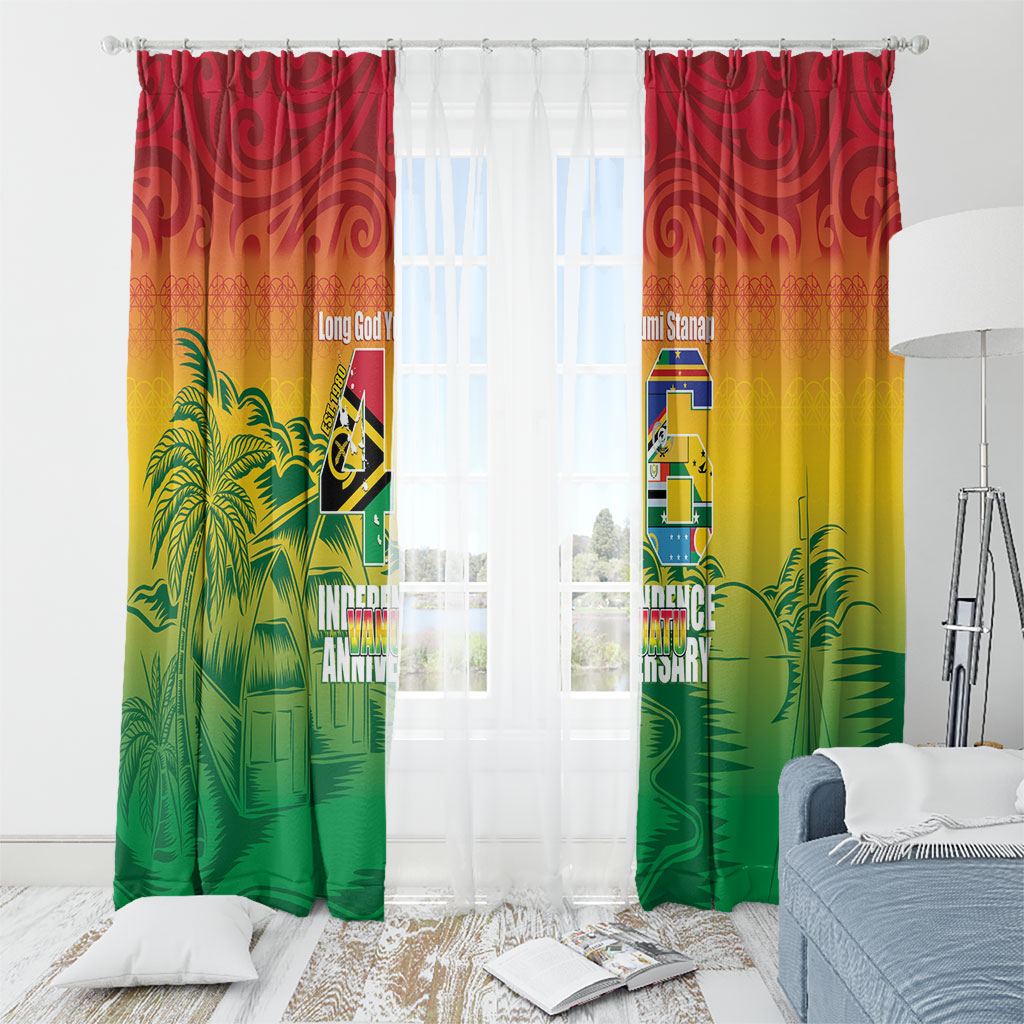 Vanuatu Indipendens Dei Window Curtain Yumi 46th Independence Anniversary LT14 - Polynesian Pride