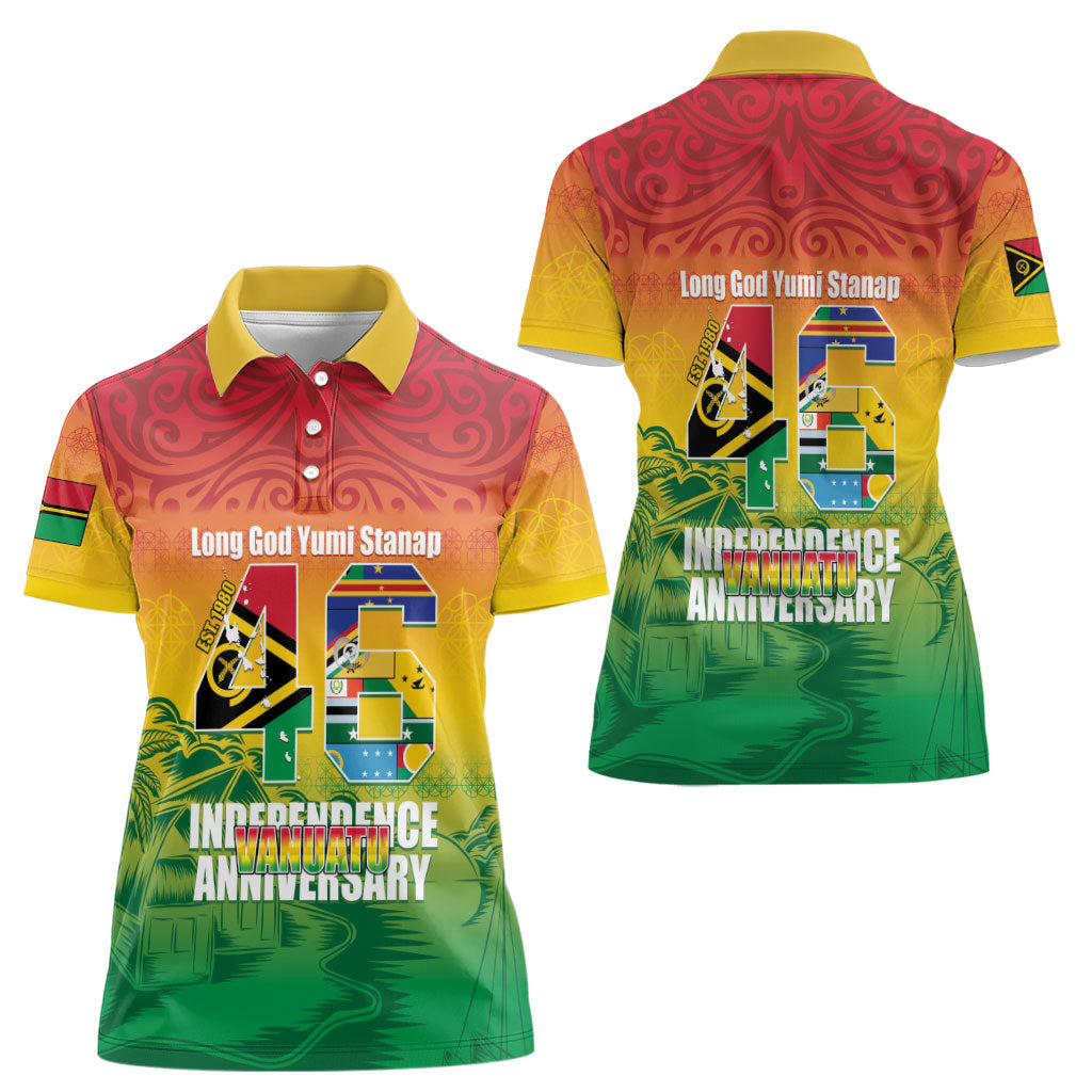 Vanuatu Indipendens Dei Women Polo Shirt Yumi 46th Independence Anniversary