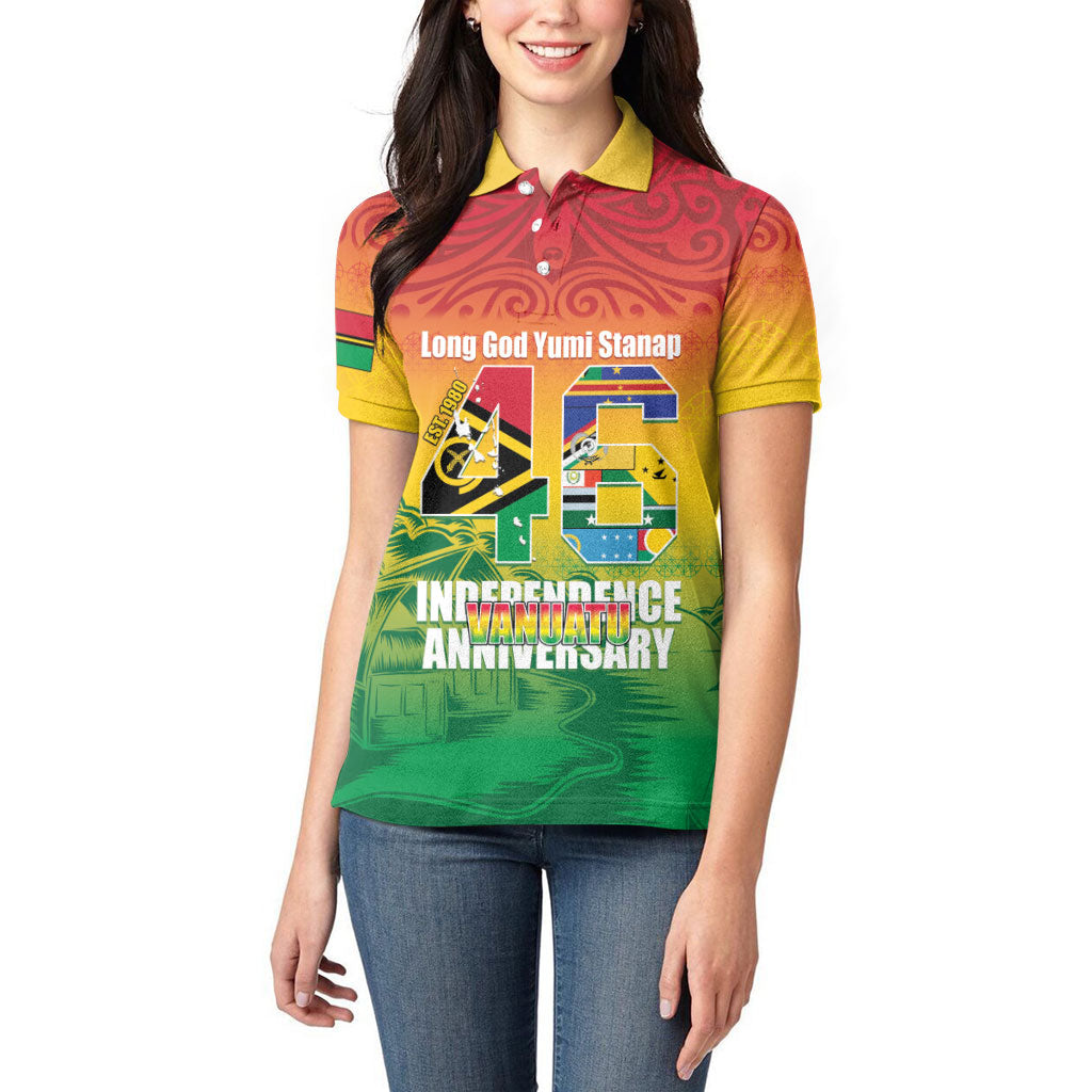 Vanuatu Indipendens Dei Women Polo Shirt Yumi 46th Independence Anniversary