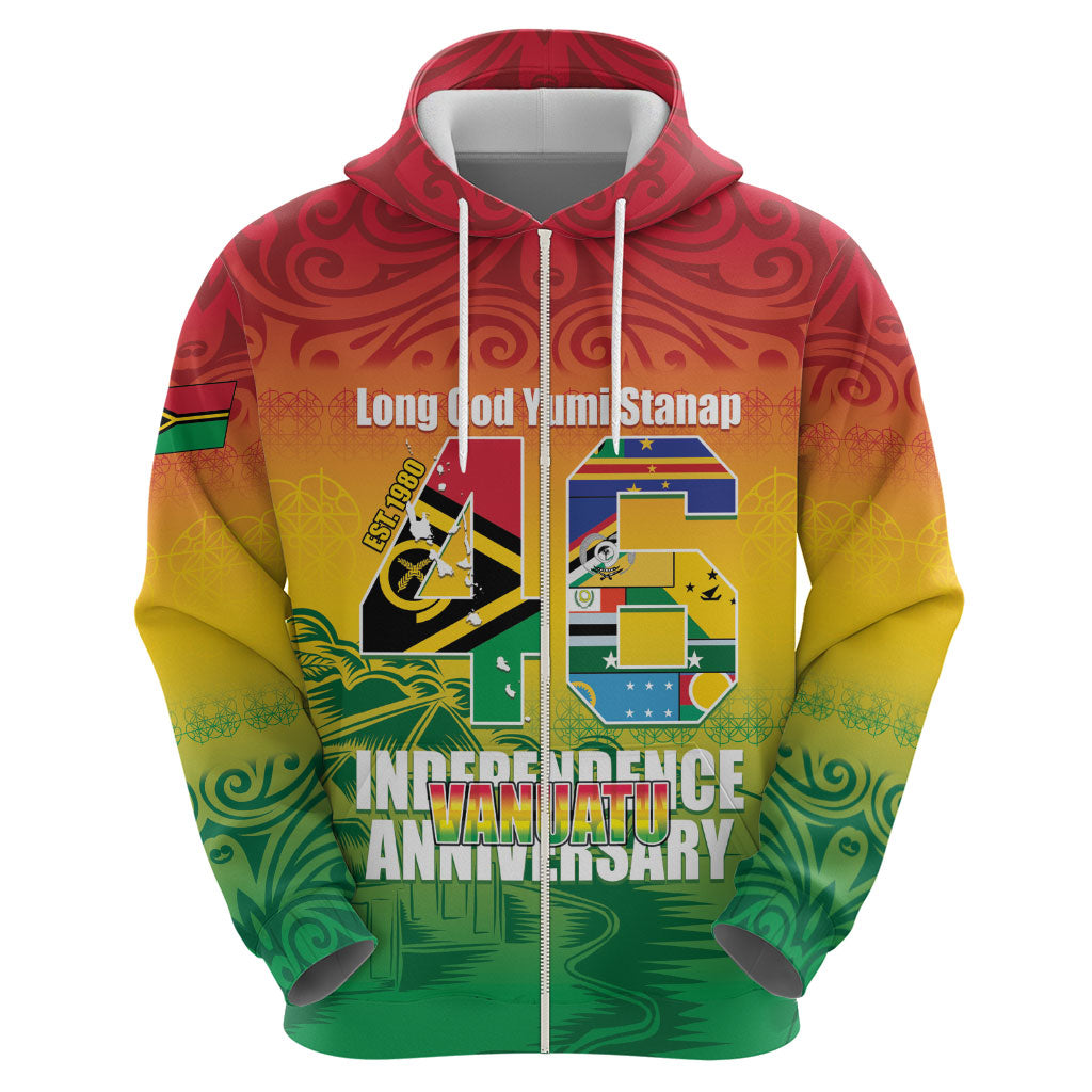 Vanuatu Indipendens Dei Zip Hoodie Yumi 46th Independence Anniversary LT14 - Polynesian Pride
