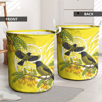 Bellbird New Zealand Laundry Basket Korimako Kowhai Maori Pattern LT14 - Polynesian Pride