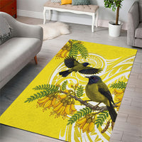Bellbird New Zealand Area Rug Korimako Kowhai Maori Pattern LT14 - Polynesian Pride