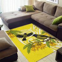 Bellbird New Zealand Area Rug Korimako Kowhai Maori Pattern LT14 - Polynesian Pride