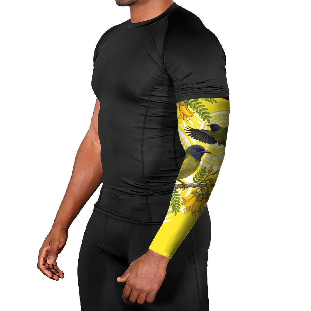Bellbird New Zealand Arm Sleeves Korimako Kowhai Maori Pattern LT14 - Polynesian Pride