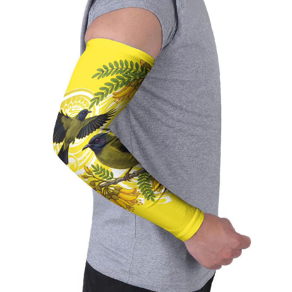 Bellbird New Zealand Arm Sleeves Korimako Kowhai Maori Pattern LT14 - Polynesian Pride