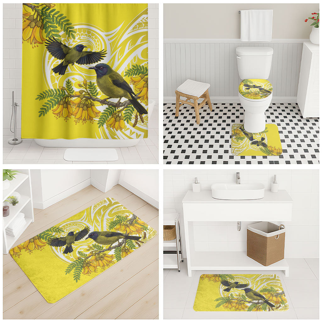 Bellbird New Zealand Bathroom Set Korimako Kowhai Maori Pattern LT14 - Polynesian Pride