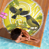 Bellbird New Zealand Beach Blanket Korimako Kowhai Maori Pattern LT14 - Polynesian Pride