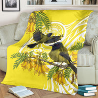 Bellbird New Zealand Blanket Korimako Kowhai Maori Pattern LT14 - Polynesian Pride
