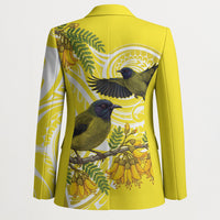 Bellbird New Zealand Blazer Korimako Kowhai Maori Pattern
