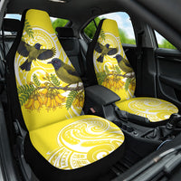 Bellbird New Zealand Car Seat Cover Korimako Kowhai Maori Pattern LT14 One Size Yellow - Polynesian Pride