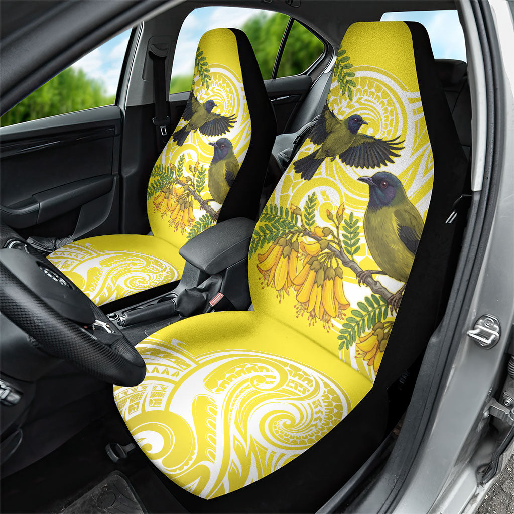Bellbird New Zealand Car Seat Cover Korimako Kowhai Maori Pattern LT14 - Polynesian Pride