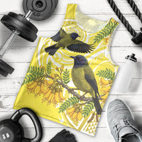 Bellbird New Zealand Men Tank Top Korimako Kowhai Maori Pattern LT14 - Polynesian Pride