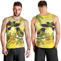 Bellbird New Zealand Men Tank Top Korimako Kowhai Maori Pattern LT14 - Polynesian Pride