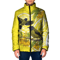 Bellbird New Zealand Padded Jacket Korimako Kowhai Maori Pattern LT14 Men Yellow - Polynesian Pride