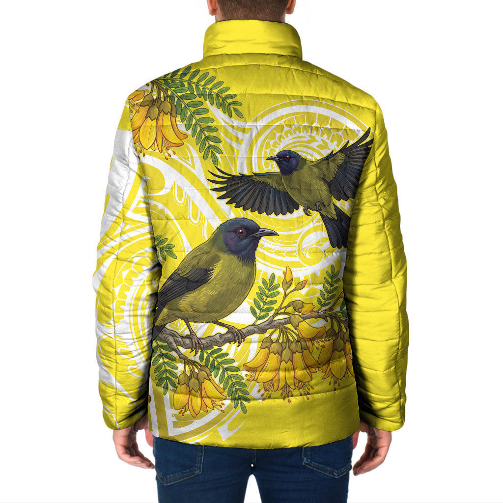 Bellbird New Zealand Padded Jacket Korimako Kowhai Maori Pattern LT14 - Polynesian Pride
