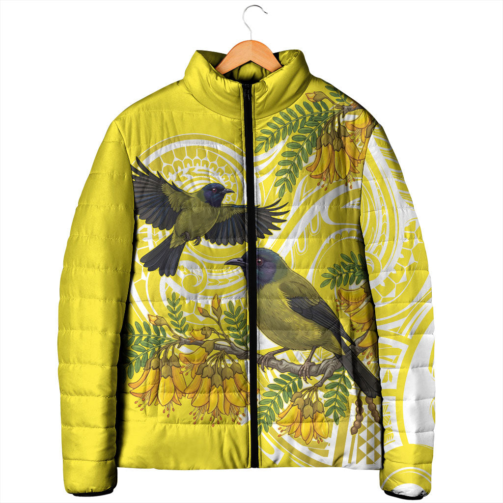 Bellbird New Zealand Padded Jacket Korimako Kowhai Maori Pattern LT14 - Polynesian Pride