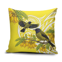 Bellbird New Zealand Pillow Cover Korimako Kowhai Maori Pattern LT14 Yellow - Polynesian Pride
