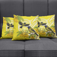 Bellbird New Zealand Pillow Cover Korimako Kowhai Maori Pattern LT14 - Polynesian Pride