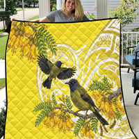 Bellbird New Zealand Quilt Korimako Kowhai Maori Pattern LT14 Yellow - Polynesian Pride