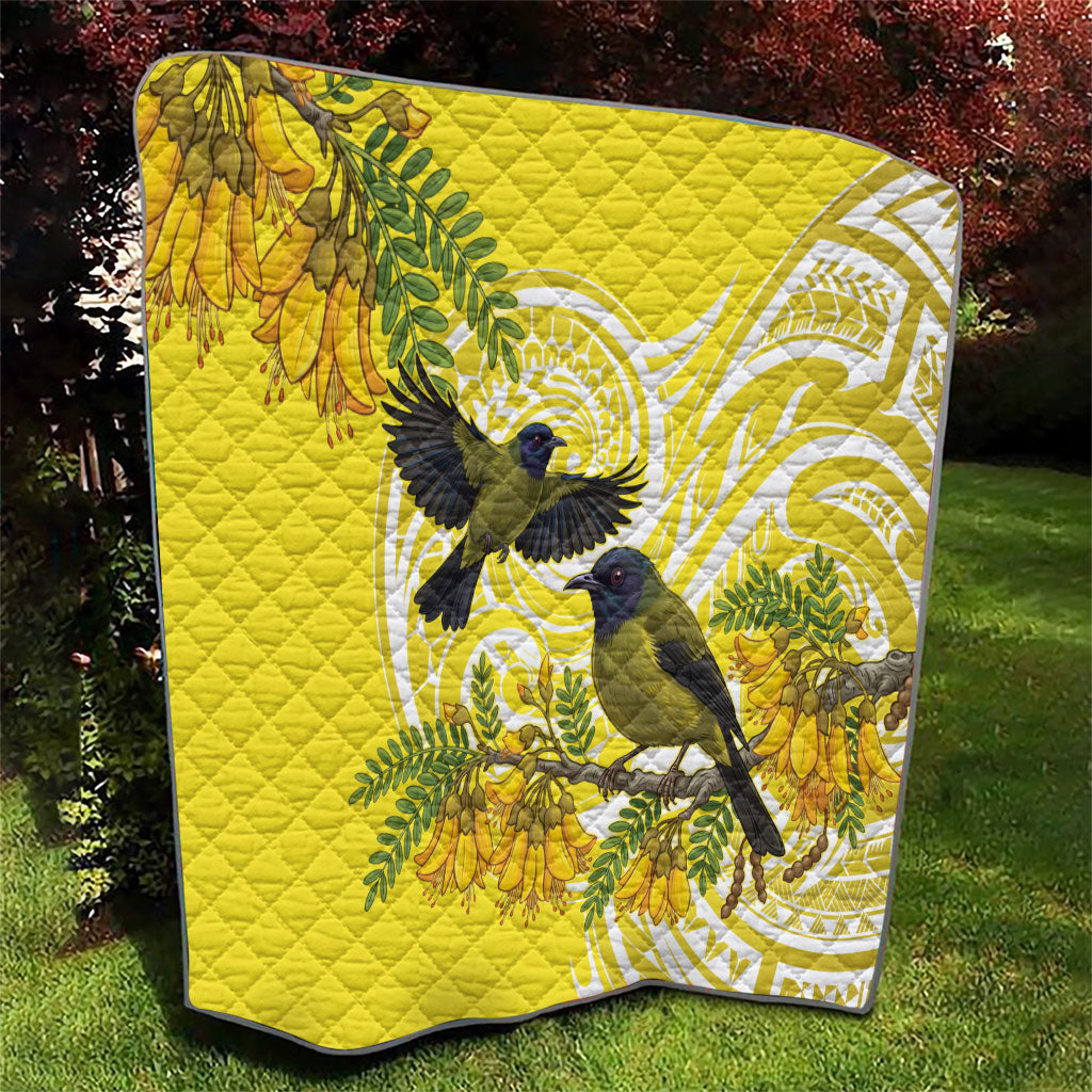 Bellbird New Zealand Quilt Korimako Kowhai Maori Pattern LT14 - Polynesian Pride