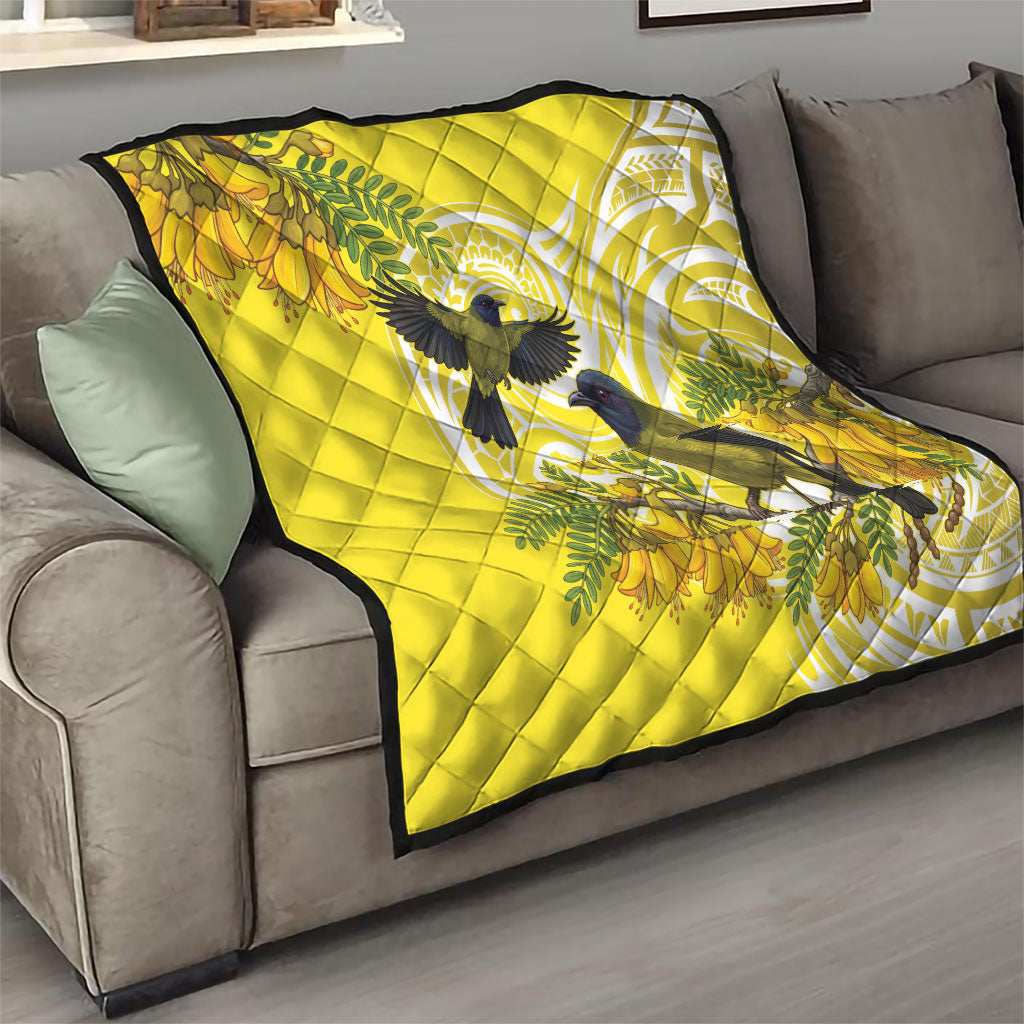 Bellbird New Zealand Quilt Korimako Kowhai Maori Pattern LT14 - Polynesian Pride