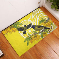 Bellbird New Zealand Rubber Doormat Korimako Kowhai Maori Pattern LT14 - Polynesian Pride