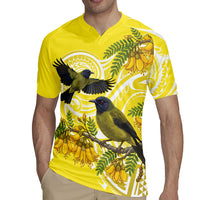 Bellbird New Zealand Rugby Jersey Korimako Kowhai Maori Pattern LT14 - Polynesian Pride