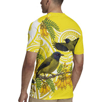 Bellbird New Zealand Rugby Jersey Korimako Kowhai Maori Pattern LT14 - Polynesian Pride