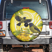 Bellbird New Zealand Spare Tire Cover Korimako Kowhai Maori Pattern LT14 Yellow - Polynesian Pride