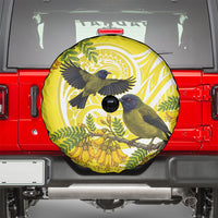 Bellbird New Zealand Spare Tire Cover Korimako Kowhai Maori Pattern LT14 - Polynesian Pride