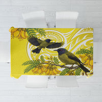 Bellbird New Zealand Tablecloth Korimako Kowhai Maori Pattern LT14 Yellow - Polynesian Pride