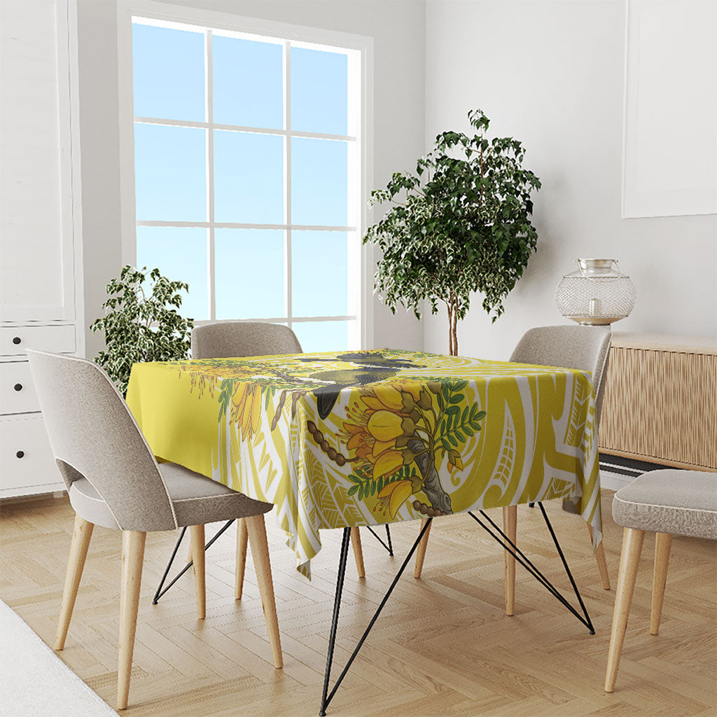 Bellbird New Zealand Tablecloth Korimako Kowhai Maori Pattern LT14 - Polynesian Pride