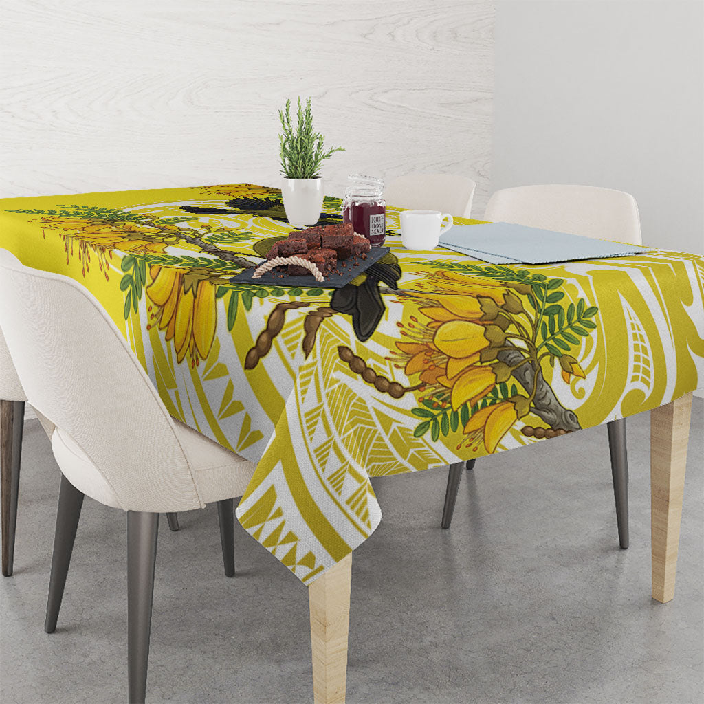 Bellbird New Zealand Tablecloth Korimako Kowhai Maori Pattern LT14 - Polynesian Pride