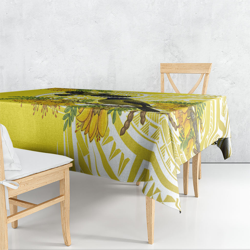 Bellbird New Zealand Tablecloth Korimako Kowhai Maori Pattern LT14 - Polynesian Pride