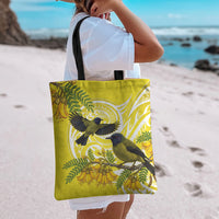 Bellbird New Zealand Tote Bag Korimako Kowhai Maori Pattern LT14 - Polynesian Pride