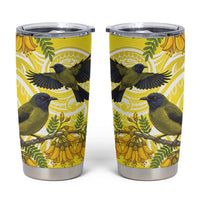 Bellbird New Zealand Tumbler Cup Korimako Kowhai Maori Pattern LT14 Yellow - Polynesian Pride