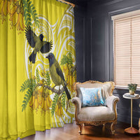 Bellbird New Zealand Window Curtain Korimako Kowhai Maori Pattern LT14 - Polynesian Pride