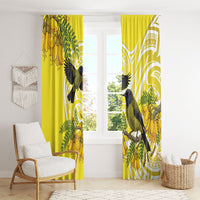 Bellbird New Zealand Window Curtain Korimako Kowhai Maori Pattern LT14 - Polynesian Pride