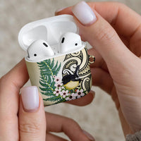 Endemic Tomtit New Zealand AirPods Case Miromiro Manuka Silver Fern Maori Pattern LT14 - Polynesian Pride
