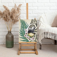Endemic Tomtit New Zealand Canvas Wall Art Miromiro Manuka Silver Fern Maori Pattern LT14 - Polynesian Pride