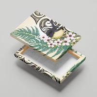 Endemic Tomtit New Zealand Canvas Wall Art Miromiro Manuka Silver Fern Maori Pattern LT14 - Polynesian Pride