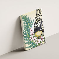 Endemic Tomtit New Zealand Canvas Wall Art Miromiro Manuka Silver Fern Maori Pattern LT14 - Polynesian Pride