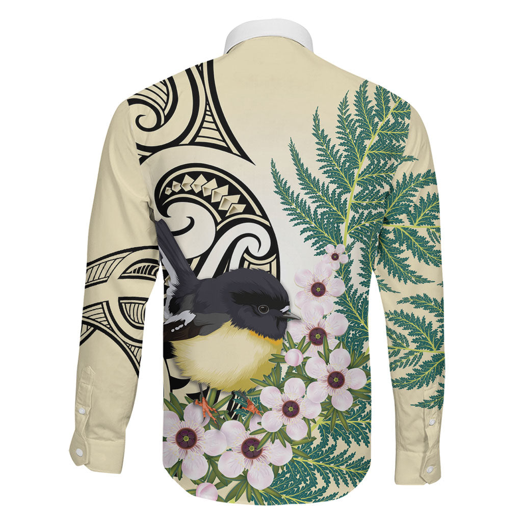 Endemic Tomtit New Zealand Family Matching Mermaid Dress and Hawaiian Shirt Miromiro Manuka Silver Fern Maori Pattern