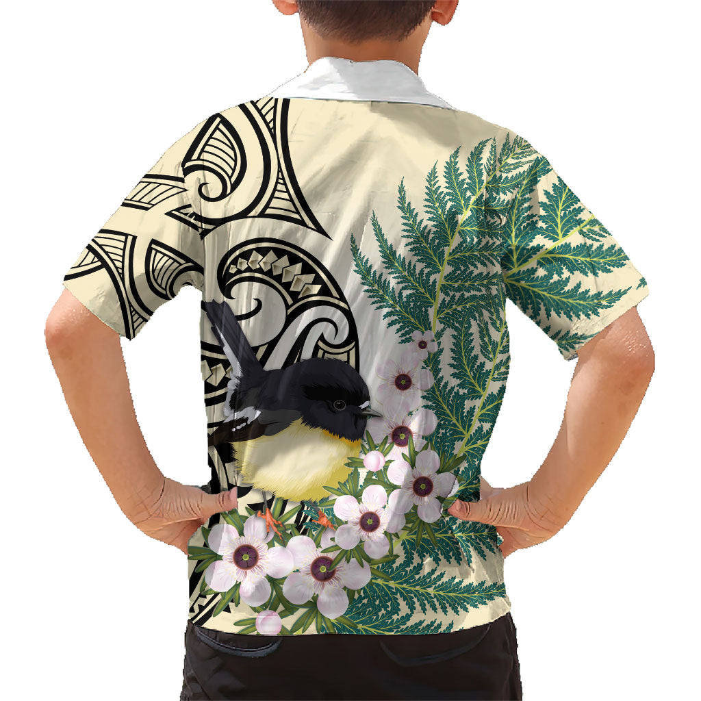 Endemic Tomtit New Zealand Hawaiian Shirt Miromiro Manuka Silver Fern Maori Pattern LT14 - Polynesian Pride