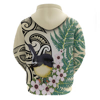 Endemic Tomtit New Zealand Hoodie Miromiro Manuka Silver Fern Maori Pattern LT14 - Polynesian Pride