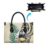 Endemic Tomtit New Zealand Leather Bag Miromiro Manuka Silver Fern Maori Pattern LT14 - Polynesian Pride