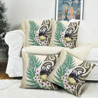 Endemic Tomtit New Zealand Pillow Cover Miromiro Manuka Silver Fern Maori Pattern LT14 - Polynesian Pride