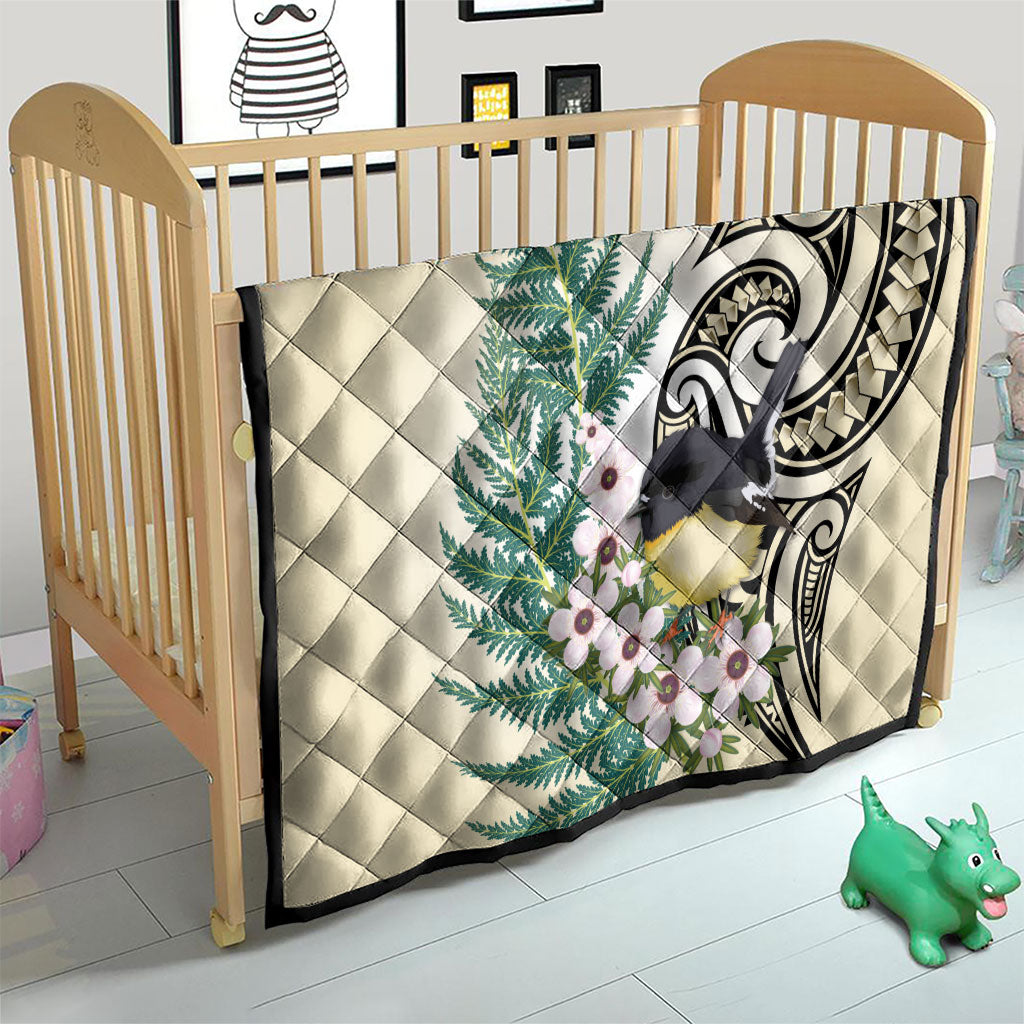 Endemic Tomtit New Zealand Quilt Miromiro Manuka Silver Fern Maori Pattern LT14 - Polynesian Pride